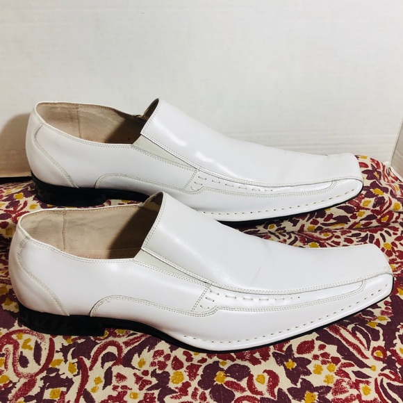 Stacy Adams White Slip On Dress Shoes Size 13 - Picture 1 of 9